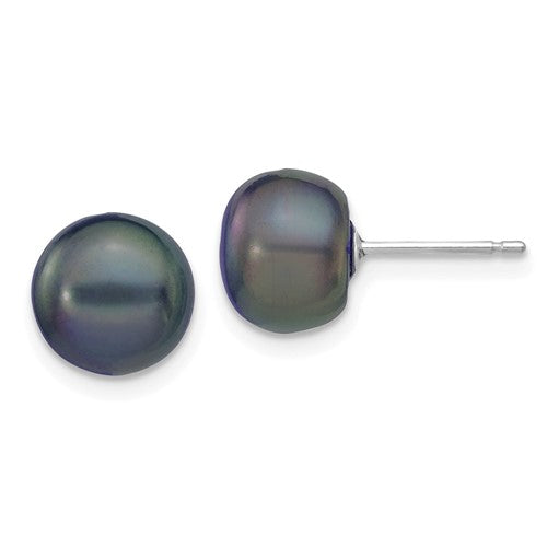 14k-white-gold-8-9mm-black-button-fw-cultured-pearl-stud-post-earrings-SolomonJeweler-Wichita-KS-CustomJewelry