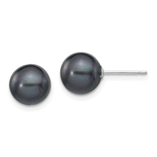 14k-white-gold-8-9mm-black-round-fw-cultured-pearl-stud-post-earrings-SolomonJeweler-Wichita-KS-CustomJewelry