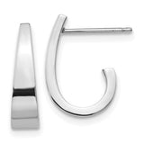 14k-white-gold-polished-j-hoop-post-earrings-SolomonJeweler-Wichita-KS-CustomJewelry