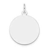 14k white gold plain round engravable disc charm, .011 gauge, perfect for jewelry pendants and personalized engraving.