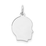 14k-white-plain-small-027-depth-facing-right-engravable-boy-charm-SolomonJeweler-Wichita-KS-CustomJewelry