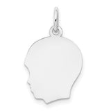 14k-white-plain-medium-018-depth-facing-left-engravable-boy-charm-SolomonJeweler-Wichita-KS-CustomJewelry