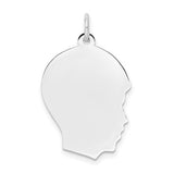14k-white-plain-medium-009-depth-facing-right-engravable-boy-charm-SolomonJeweler-Wichita-KS-CustomJewelry