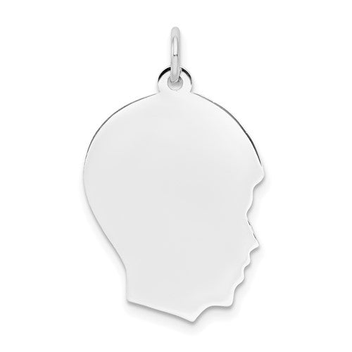 14k-white-plain-medium-011-depth-facing-right-engravable-boy-charm-SolomonJeweler-Wichita-KS-CustomJewelry