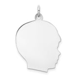 14k-white-plain-large-013-depth-facing-right-engravable-boy-charm-SolomonJeweler-Wichita-KS-CustomJewelry