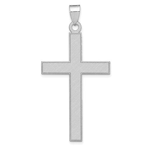 14k-white-gold-florentine-satin-cross-pendant-SolomonJeweler-Wichita-KS-CustomJewelry