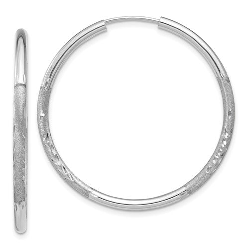 14k-white-gold-2mm-diamond-cut-endless-hoop-earrings-SolomonJeweler-Wichita-KS-CustomJewelry