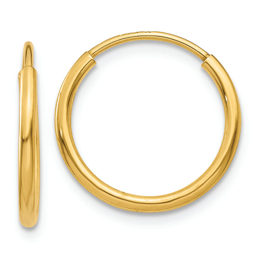14k 1.25mm Endless Hoop Earring - Solomon Jewelers