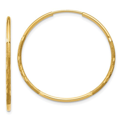 14k-1-20mm-diamond-cut-endless-hoop-earring-SolomonJeweler-Wichita-KS-CustomJewelry