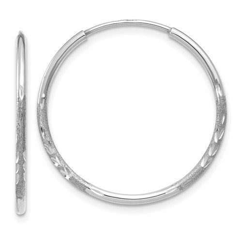 14k-white-gold-1-20mm-diamond-cut-endless-hoop-earring-SolomonJeweler-Wichita-KS-CustomJewelry