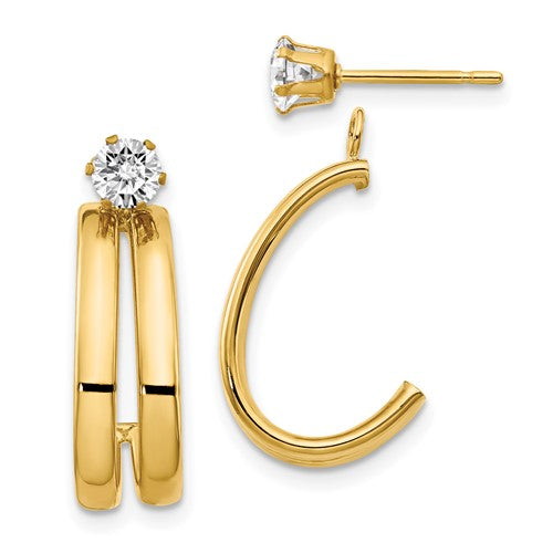 14k-yellow-gold-polished-w-cz-stud-earring-jackets-SolomonJeweler-Wichita-KS-CustomJewelry