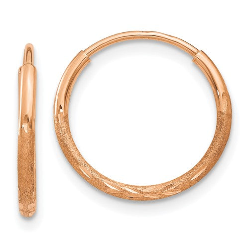 14k-rose-gold-1-20mm-diamond-cut-endless-hoop-earring-SolomonJeweler-Wichita-KS-CustomJewelry