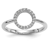 14k white gold diamond open circle ring showcasing sparkling diamonds and sleek design from Solomon Jewelers.