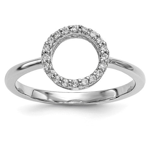 14k white gold diamond open circle ring showcasing sparkling diamonds and sleek design from Solomon Jewelers.