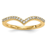 14k diamond V ring from Solomon Jewelers featuring sparkling diamonds in a sleek gold band.