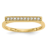 14k gold diamond bar ring featuring sparkling diamonds, elegant jewelry piece from Solomon Jewelers on a white background.
