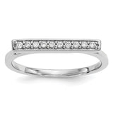 14k white gold diamond bar ring with sparkling diamonds, elegant jewelry piece from Solomon Jewelers.