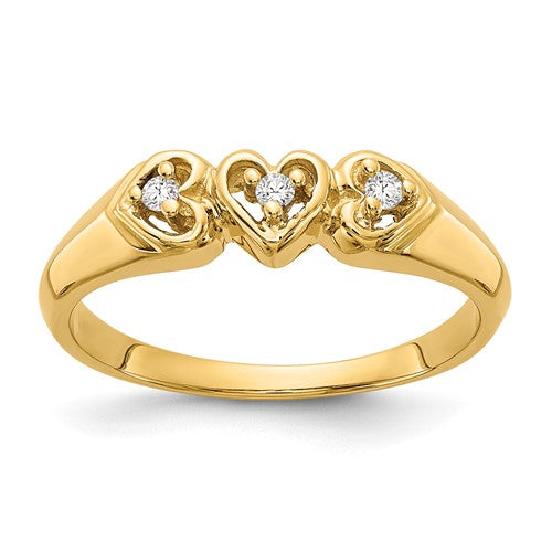 14k gold diamond heart ring with sparkling AA-grade diamonds, elegant jewelry piece showcasing a romantic design.