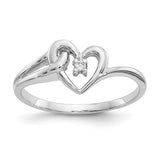 14k white gold polished heart-shaped diamond ring with AA quality diamonds, jewelry ring from Solomon Jewelers