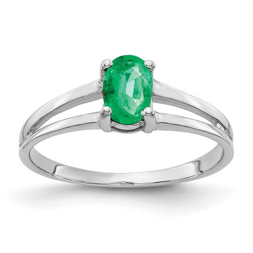 14k-white-gold-6x4mm-oval-emerald-ring-SolomonJeweler-Wichita-KS-CustomJewelry