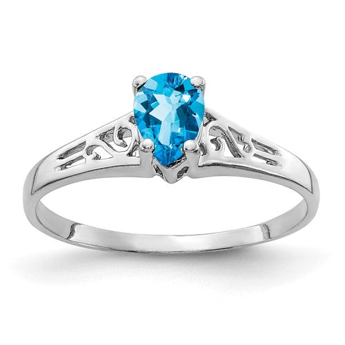 14k-white-gold-6x4mm-pear-blue-topaz-ring-SolomonJeweler-Wichita-KS-CustomJewelry