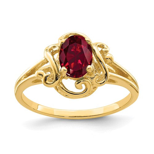 14k-7x5mm-oval-created-ruby-ring-SolomonJeweler-Wichita-KS-CustomJewelry