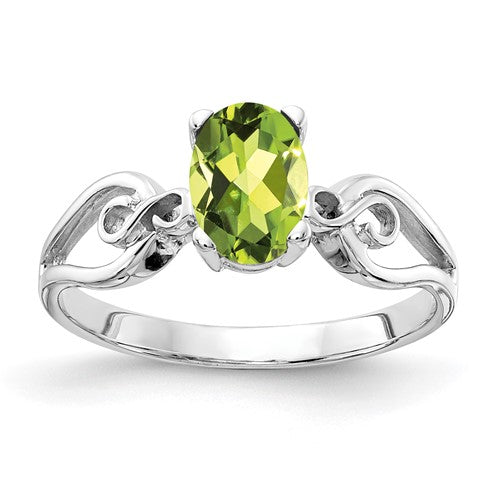 14k-white-gold-8x6mm-oval-peridot-ring-SolomonJeweler-Wichita-KS-CustomJewelry