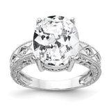 14k white gold oval cubic zirconia AA diamond ring with 12x10mm stone, jewelry ring from Solomon Jewelers