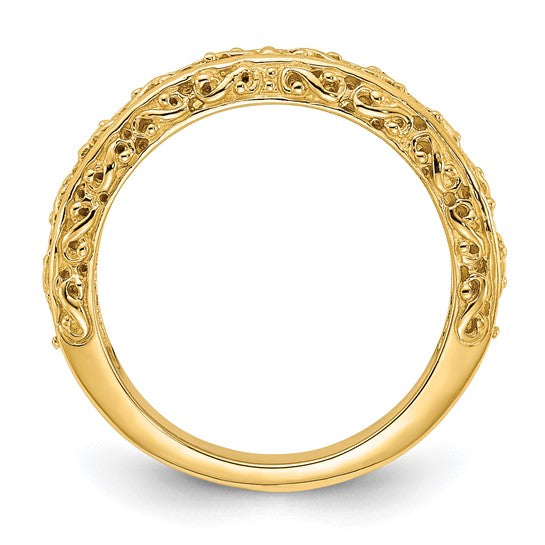 14Karat Yellow Gold Filigree Wedding Band - 3mm