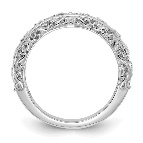 14K White Gold 3mm Filigree Wedding Band
