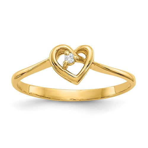 14k gold diamond heart ring from Solomon Jewelers, featuring a sparkling diamond heart design in fine jewelry style.