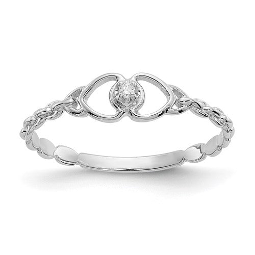 14k white gold diamond heart ring featuring sparkling AA-grade diamonds, elegant jewelry ring by Solomon Jewelers.