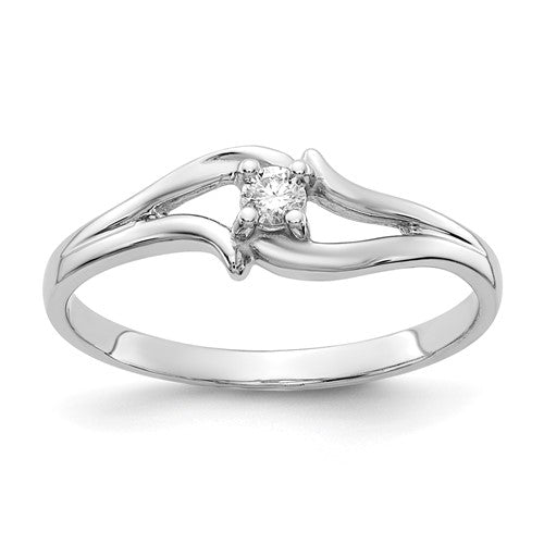 14k white gold polished diamond ring with AA-quality stones, elegant jewelry piece from Solomon Jewelers.