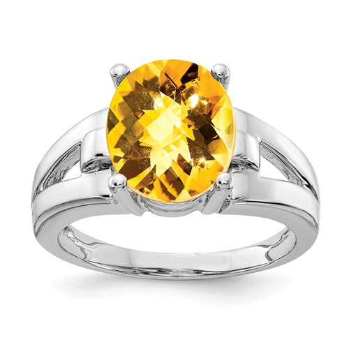 14k-white-gold-11x9mm-oval-citrine-checker-ring-SolomonJeweler-Wichita-KS-CustomJewelry