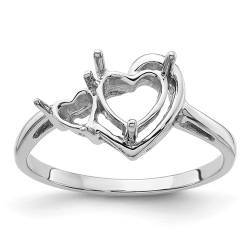 14k-white-gold-6mm-heart-4mm-heart-gemstone-ring-mounting-SolomonJeweler-Wichita-KS-CustomJewelry