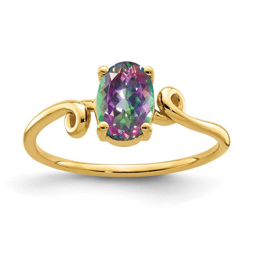 Polished 14k gold ring from Solomon Jewelers, showcasing a sleek and shiny jewelry ring design.