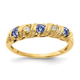 14k gold Tanzanite and AA diamond ring showcasing a 2.75mm stone set in a Solomon Jewelers jewelry ring design.