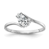 14k white gold marquise cubic zirconia ring with AA diamond accents, 7x3.5mm size, jewelry by Solomon Jewelers