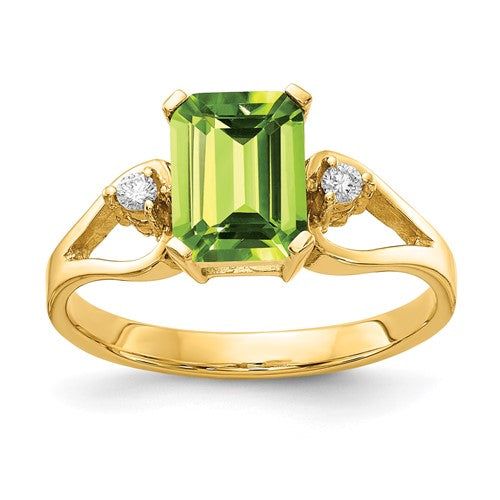 14k-8x6mm-emerald-cut-peridot-aa-diamond-ring-SolomonJeweler-Wichita-KS-CustomJewelry