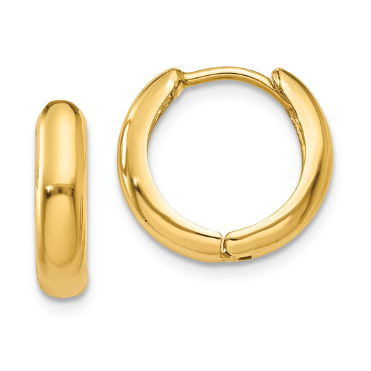 14k Polished Hinged Hoop Earrings - Solomon Jewelers