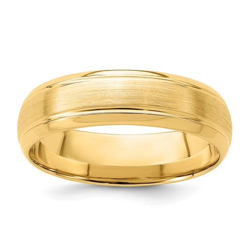 14k-yellow-gold-light-comfort-fit-brush-satin-fancy-band-SolomonJeweler-Wichita-KS-CustomJewelry