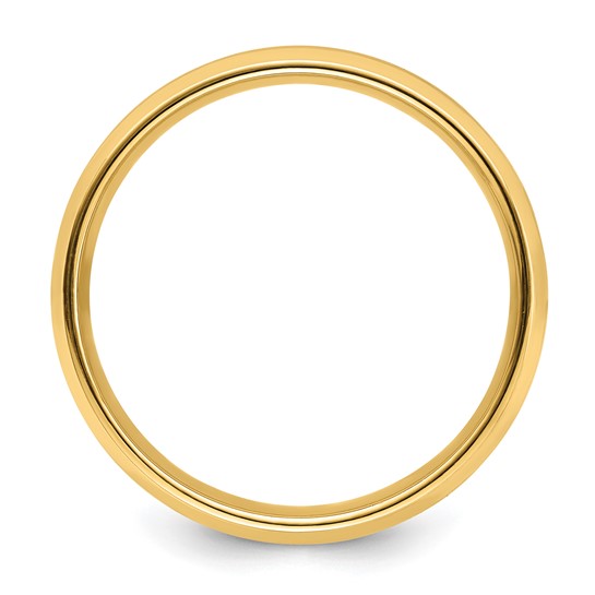 14 Karat Yellow Gold Heavy Comfort Fit Brush Satin Beveled Edge Band - 6mm