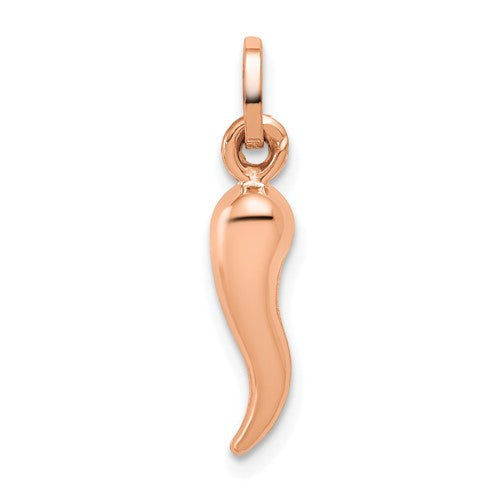 14k-rose-gold-hollow-italian-horn-charm-SolomonJeweler-Wichita-KS-CustomJewelry