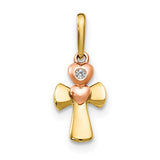 14k-yellow-and-rose-gold-cz-childrens-cross-heart-pendant-SolomonJeweler-Wichita-KS-CustomJewelry