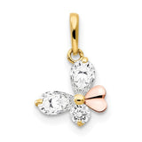 14k-yellow-and-rose-gold-cz-childrens-butterfly-pendant-SolomonJeweler-Wichita-KS-CustomJewelry