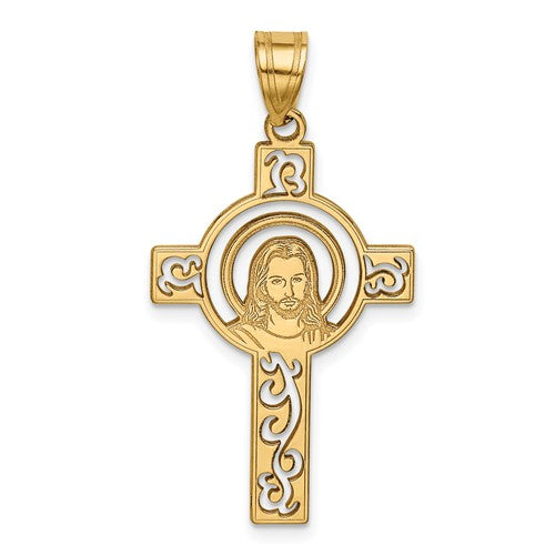 14k-laser-cut-jesus-face-cross-charm-SolomonJeweler-Wichita-KS-CustomJewelry