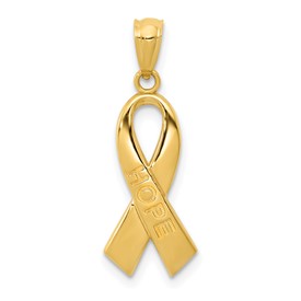 14k-gold-polished-hope-ribbon-pendant-SolomonJeweler-Wichita-KS-CustomJewelry