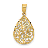 14k-gold-polished-and-textured-small-filigree-teardrop-pendant-SolomonJeweler-Wichita-KS-CustomJewelry