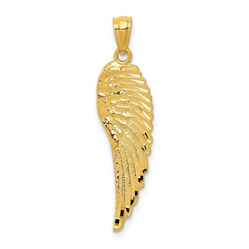 14k-gold-polished-and-textured-angel-wing-pendant-SolomonJeweler-Wichita-KS-CustomJewelry