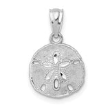 14k-white-gold-polished-and-textured-sand-dollar-pendant-SolomonJeweler-Wichita-KS-CustomJewelry